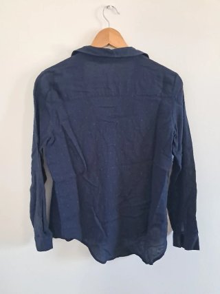 Blusa azul con lunares rosas talla S Zara