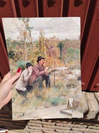 Pintura El Artista en el Campo E. Esteras