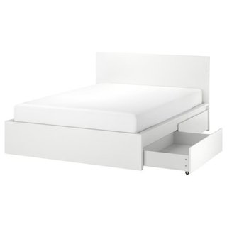 Cama IKEA MALM 160x200 + colchón + 4 cajones
