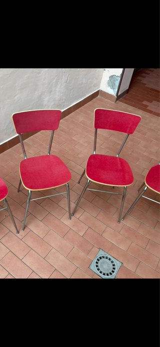 2 Sedie Vintage in formica Rosse