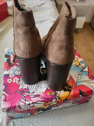 Botines plataforma tacón marrón