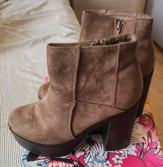 Botines plataforma tacón marrón