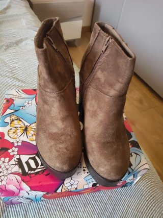 Botines plataforma tacón marrón