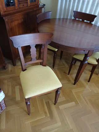 Mesa de salón y 4 sillas pino macizo