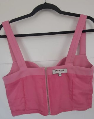 Conjunto Morgan Top Corsé y Pantalón Rosa