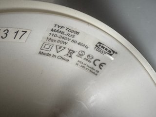 Lámpara colgante Ikea blanca vidrio