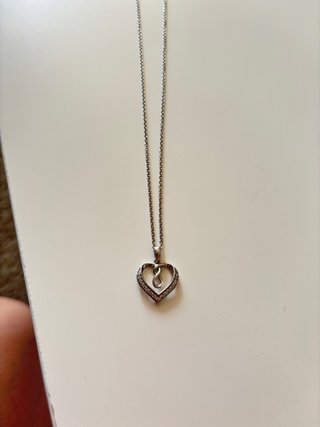 Collar Lotus Plata Corazón Brillantes