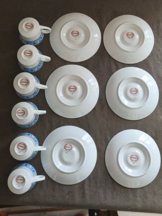 Juego de café, porcelana Bidasoa. 6 servicios.