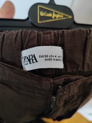 Pantalón Zara Lino Fluido Talla S
