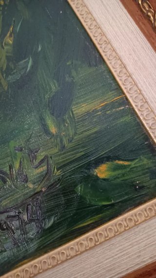 Cuadro Óleo Paisaje Vintage Marco Clásico