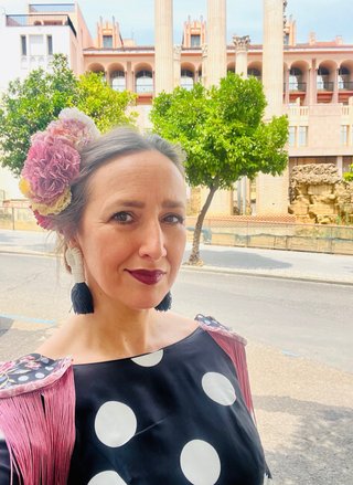 Hombrera Flamenca Adorno Flores y Flecos
