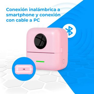 NK impresora portátil térmica inalámbrica rosa
