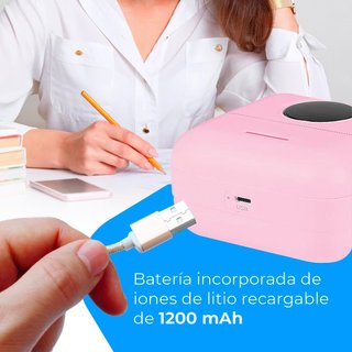 NK impresora portátil térmica inalámbrica rosa