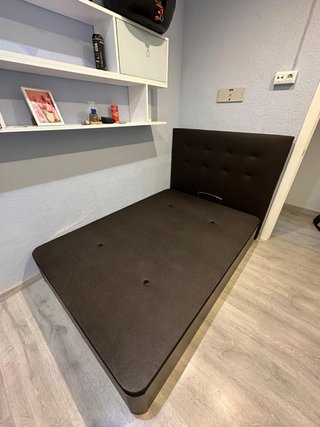 Canapé abatible tapizado tela y madera