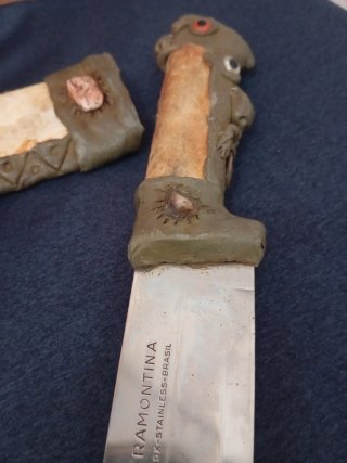 Abrecartas artesanal piel y piedra