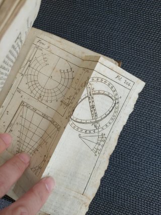 libro antiguo Gnomónica 1715 y  relojes de sol