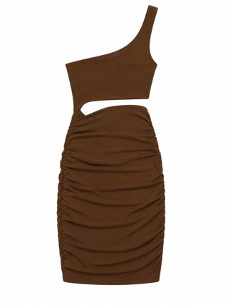 Vestido marrón fiesta cut-out