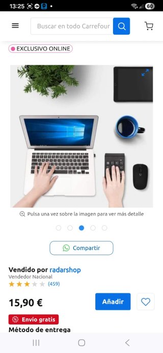 Teclado Numérico Inalámbrico Negro