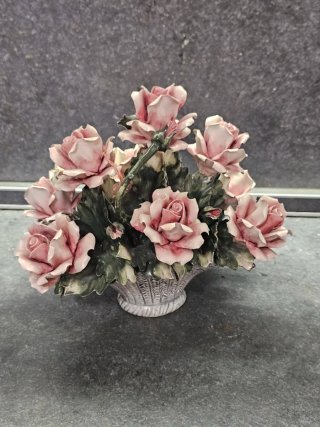 Cesto Fiori Capodimonte Vintage