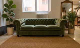 Sofá Chester Terciopelo Verde. En perfecto estado.