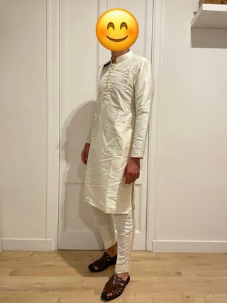 Traje Sherwani Indio Hombre Beige/Dorado NUEVO