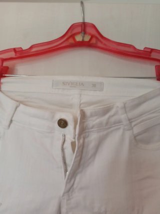 Jeans skinny vita bassa bianchi taglia 30
