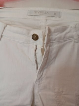 Jeans skinny vita bassa bianchi taglia 30