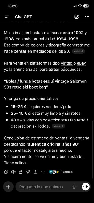 Borsa per scarponi da sci vintage Salomon anni '90