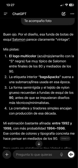 Borsa per scarponi da sci vintage Salomon anni '90