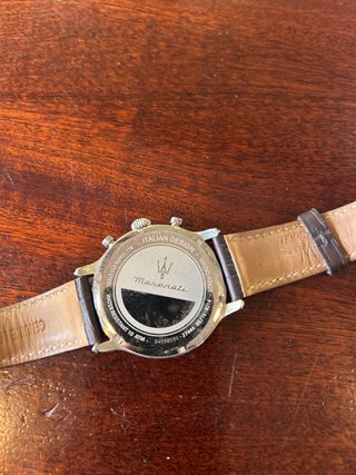 Reloj Maserati Correa Marrón y Esfera Azul