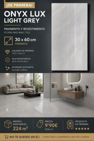 Pavimento y Revestimiento Onyx Lux Light Grey
