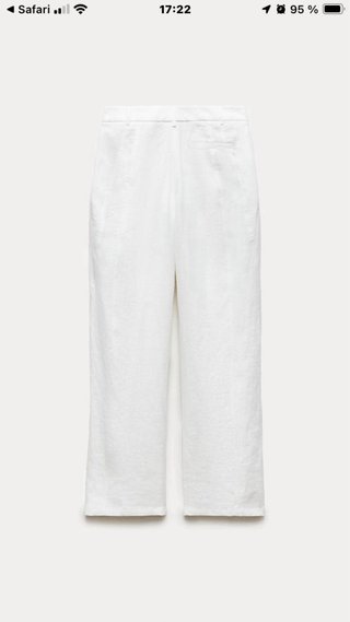 Pantalón Lino Zara Blanco