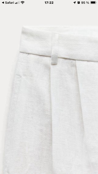 Pantalón Lino Zara Blanco