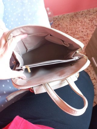 Bolso/Mochila Beige y Multicolor