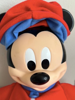 Muñeco Peluche Mickey Mouse Pijama Rojo Vintage