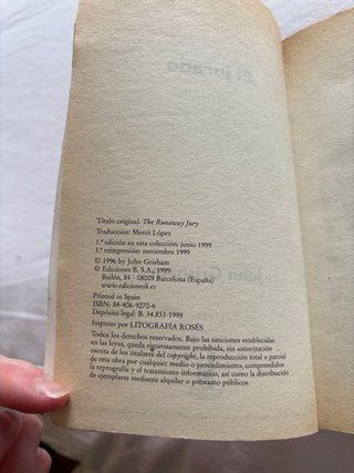 Libro “El Jurado” de John Grisham