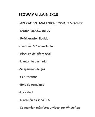 BUGGY SEGWAY VILLAIN SX10 E