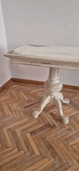 Mesa madera caoba desplegable 1,80 x 94cm abierta