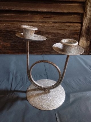 Portacandele/Candelabro Argentato Vintage