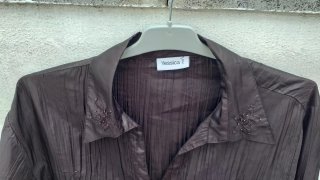 Camisa Yessica chocolate bordada