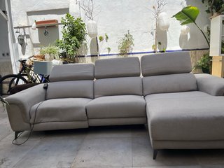 Sofá Savana 3 Módulos Tela Beige/Gris