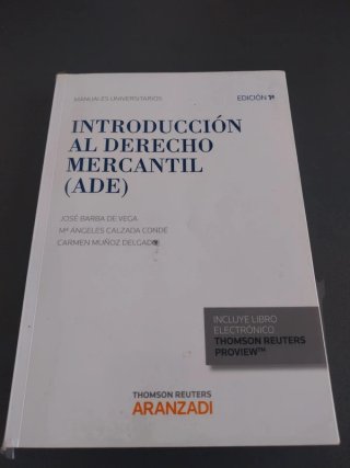 Libro Introducción al derecho mercantil (ADE)