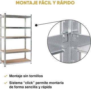 Estantería metálica acero galvanizado 5 baldas