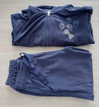 Felpa e pantaloni bambina blu 6 anni 116 cm
