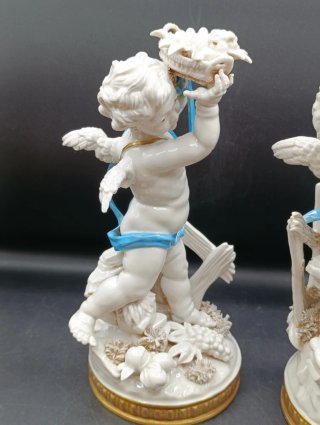 Pareja Figuras Ángeles Algora Porcelana