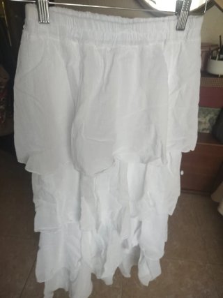 Falda blanca volantes talla única