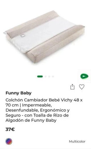 Cambiador bebé cuadro vichy nuevo
