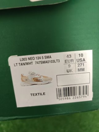 Zapatillas Lacoste Beige y Blanco