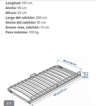 Cama supletoria y colchon ikea