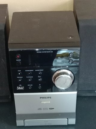 Mini cadena Philips plata/negro